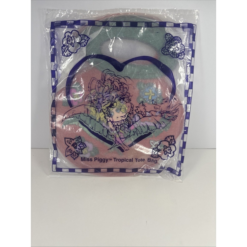 Avon 1996 Miss Piggy Tropical Tote Bag Muppet Treasure Island Pink NWT Rare